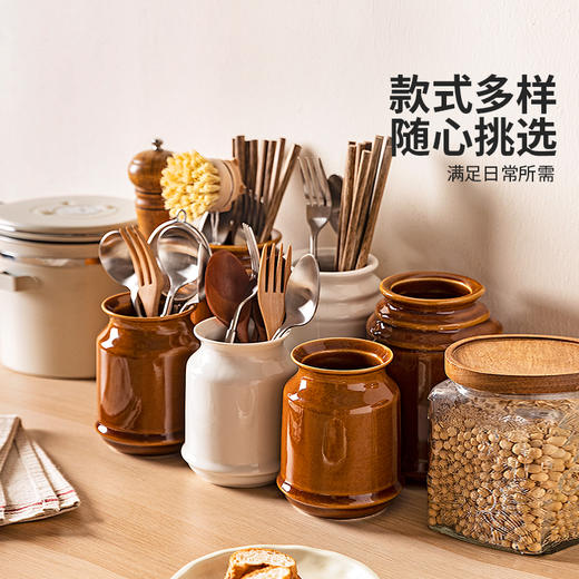 摩登主妇日式陶瓷筷子收纳盒家用高档新款餐具筷子筒筷笼子筷子桶 商品图4