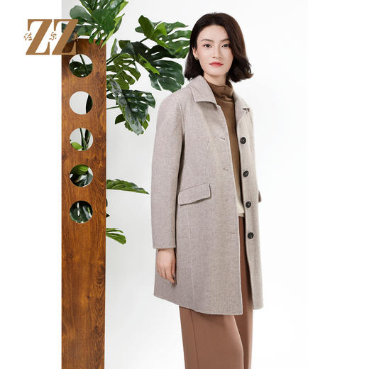 佐尔美秋冬新款复古简约气质100%绵羊毛双面呢中褛女M44SM08 商品图2