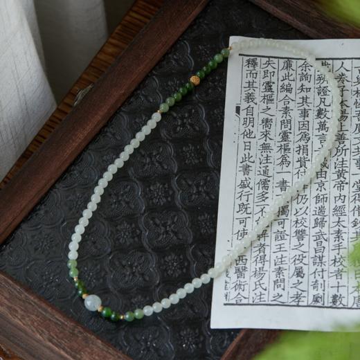 菜菜家雪融春醒和田玉珠串|白玉+碧玉+青花玉，温润显气质 商品图7