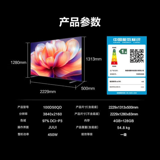 海信（Hisense）电视 100D50QD 商品图14