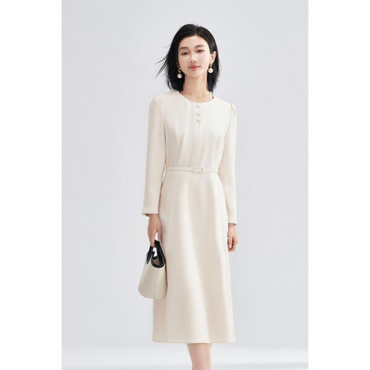 米思阳2026春季新款简约通勤连衣裙独特小众气质收腰a字裙女4349 商品图3