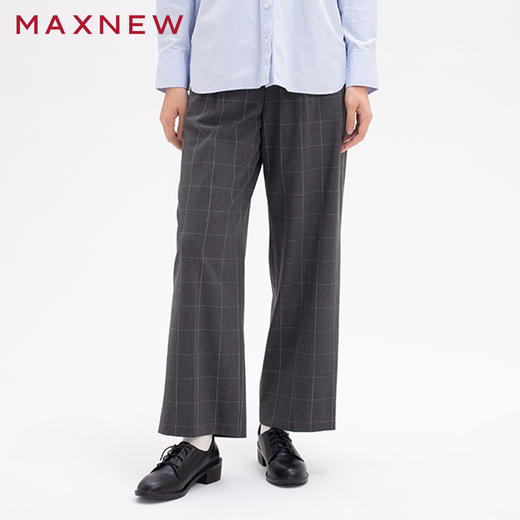 【门店同款】马恩MAXNEW女装梭织长裤直筒长裤宽松时尚潮流百搭秋 商品图1
