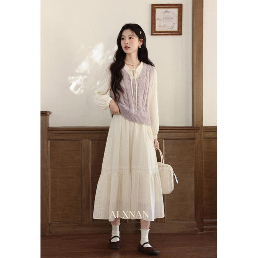 鹿向南「紫雾杏语」紫色背心马甲针织毛衣女秋季新款叠穿无袖上衣 商品图1