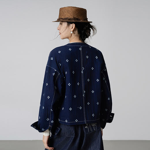 【林栖设计小店】（现货）双面穿印花短外套复古百搭宽松显瘦2025秋季新款牛仔衫女1953044 商品图4