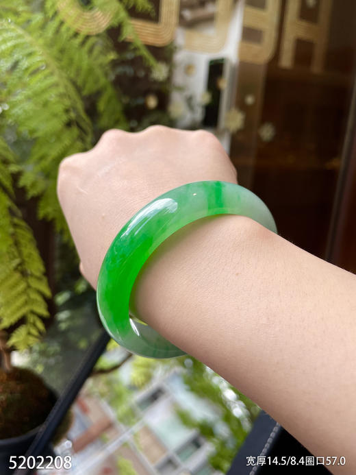 宽版飘翠手镯【5202208】圈口57.0~具体价格微信咨询 商品图3