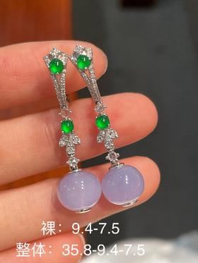 圆珠翡翠耳坠
