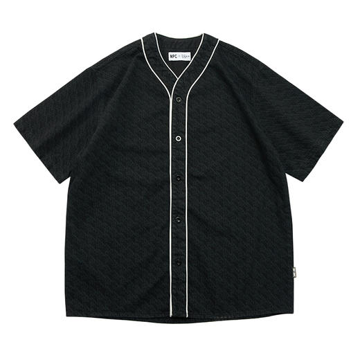 NPC潮牌满印做旧复古棒球衫男士休闲夏季潮流牛仔衬衫NP36SH39 J 商品图6