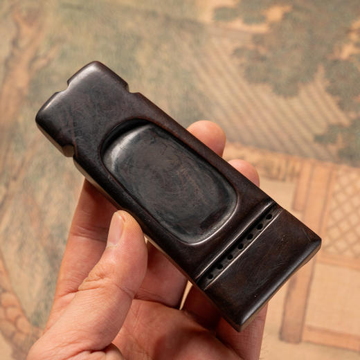 清	红木整挖琴形砚 商品图4