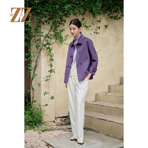 佐尔美冬季上新 气质短款时尚羊毛双面呢中褛外套女M44SM06 商品图3