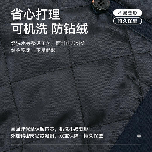 秋冬梭织保暖纺丝棉翻领行政商务夹克-OW06-02 商品图6