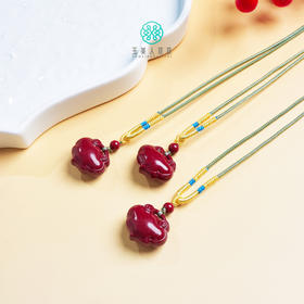 D朱砂吊坠-如意锁包配绳约21*26