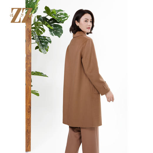 佐尔美秋冬新款复古经典简约气质绵羊毛双面呢中褛女M44SM09 商品图4