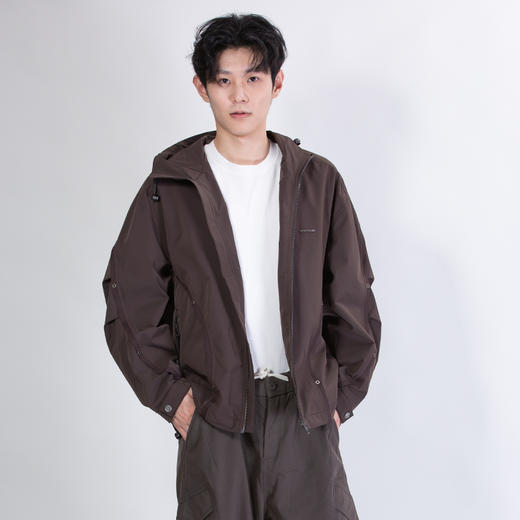 DRONKOO 2025 连帽左金属标袖子口袋织带金属扣微阔中厚夹克 商品图3