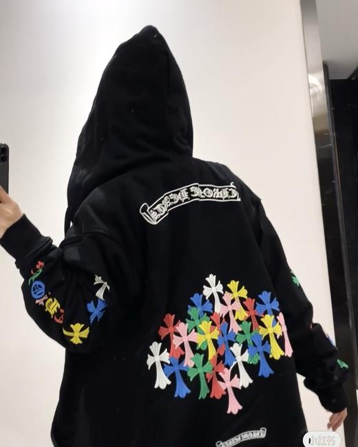 中性款十字架印花卫衣连帽外套009 商品图3