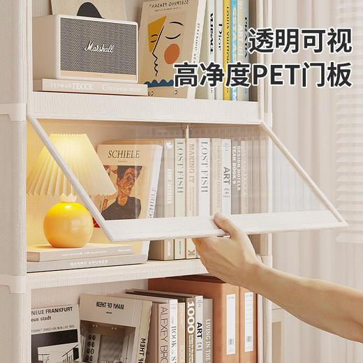 收纳柜储物柜落地客厅靠墙家用玩具柜子书架透明防尘衣柜出租房用 商品图3