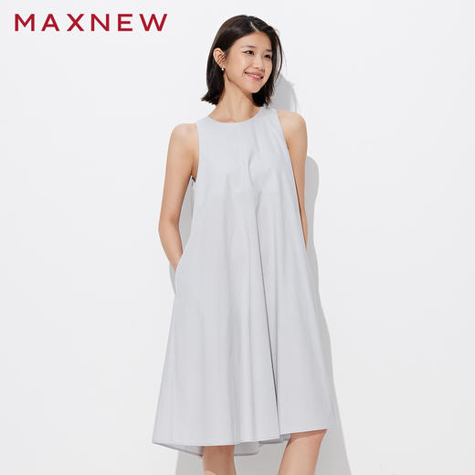 【门店同款】马恩MAXNEW2025夏季新款女装A字无袖连衣裙时尚气质 商品图4