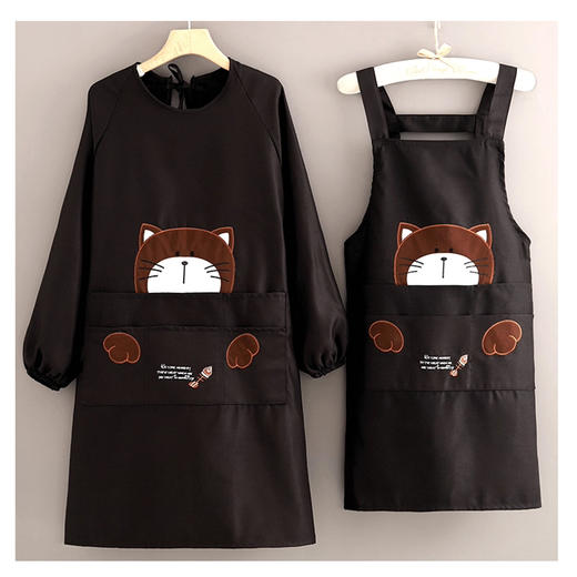 裁缝学苑AH55家用厨房做饭长袖围裙纸样女装韩版罩衣工作服样板 商品图0