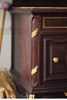 独角鹿西洋古董1890年代法国出品蝴蝶结及古典花叶主题铜鎏金精雕嵌大理石台面桃花心木边几/边柜 商品缩略图4
