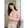 鹿向南「含花待放」粉红色圆领针织衫早秋新款设计感甜美上衣女款 商品缩略图3