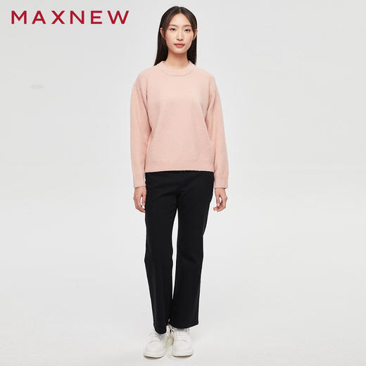【门店同款】马恩MAXNEW女装毛衫圆领纯色针织衫宽松套头慵懒毛衣 商品图4