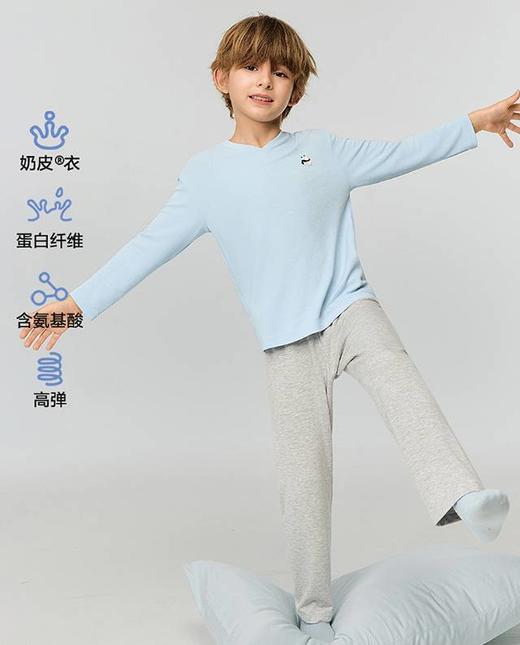 【春上新】8楼爱慕儿童Aimer Kids男孩奶皮贴贴套头长袖睡衣AK241J511，吊牌价359元 商品图1
