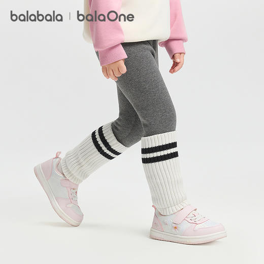 巴拉巴拉balaOne童装儿童加绒打底裤女2025秋冬新款脚口拼接袜套 商品图2