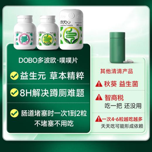 DOBO多波欧便秘膳食纤维益生元天然草本噗噗片80粒（赠试用6粒装1袋），无效全额退10天内发货） 商品图5