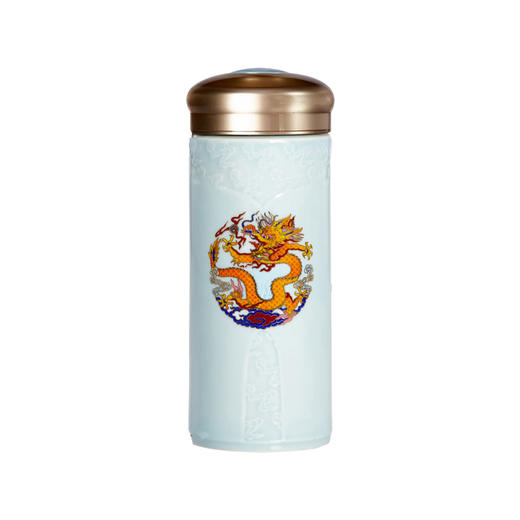 乾唐轩龙凤呈祥喜凤双层随身杯 水青款 商品图0