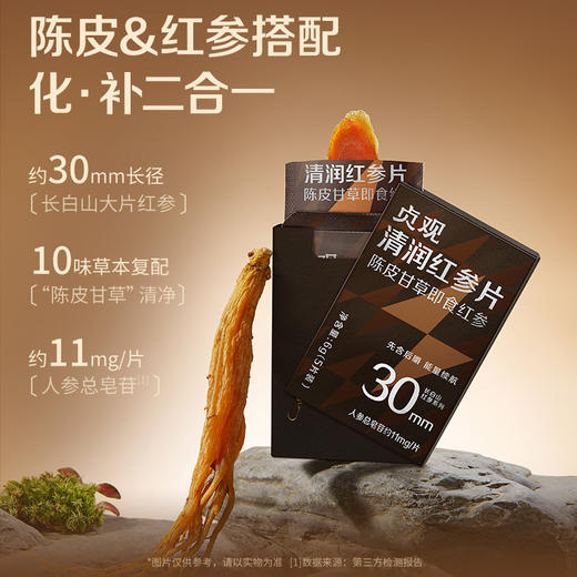【疯狂星期四 | 红参片】官栈出品丨贞观清润即食红参片滋补长白山人参30mm+送尝鲜装2片 商品图7