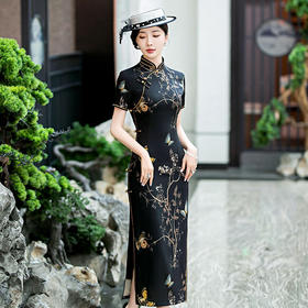 竹子印花时尚年轻款端庄大气高级感旗袍SYG898