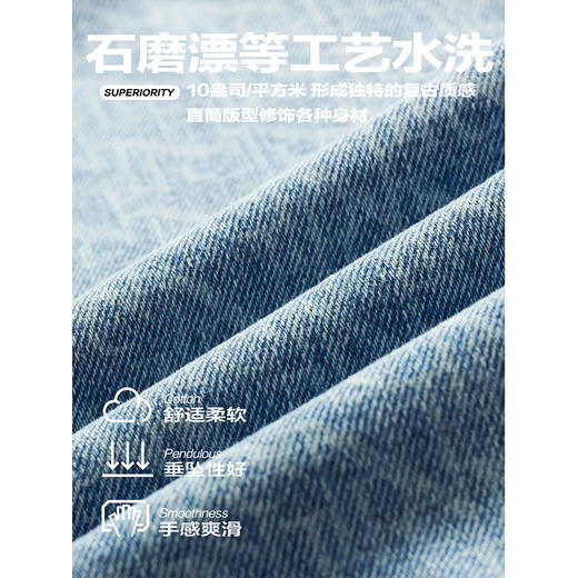 NPC潮牌满印做旧复古棒球衫男士休闲夏季潮流牛仔衬衫NP36SH39 J 商品图4