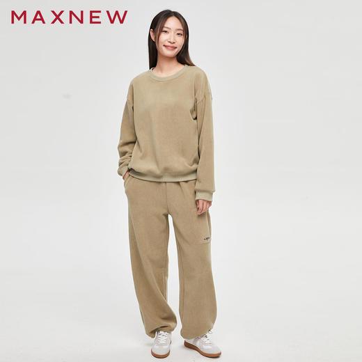 【门店同款】马恩MAXNEW女装摇粒绒圆领卫衣秋冬季大码宽松休闲时 商品图4