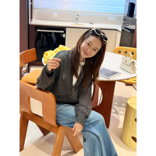 2508415    特种纱 棉羊毛 珠片镂空开衫 商品图2