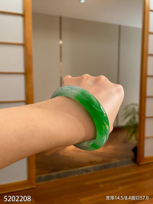 宽版飘翠手镯【5202208】圈口57.0~具体价格微信咨询 商品图6