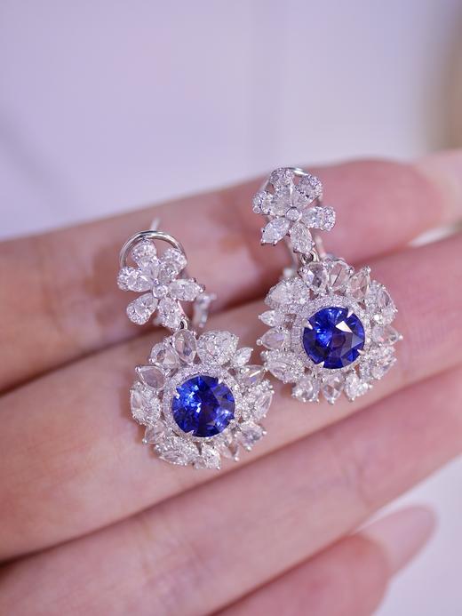 2.33ct刻面蓝宝石耳坠 商品图3