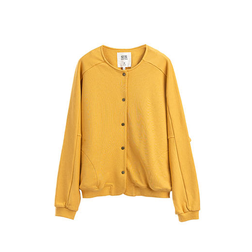 绽放141朵/2025春季纯棉开襟落肩长袖日系文艺卫衣圆领短款外套 商品图4