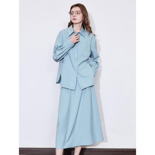 初语收腰衬衫半身裙两件套装女2025年轻工装风通勤套装 商品图1