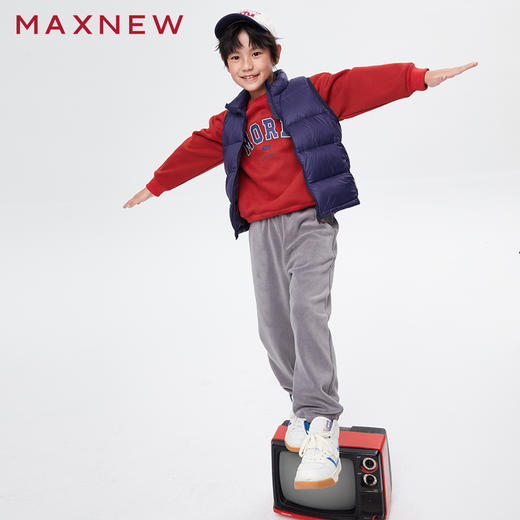 【门店同款】马恩MAXNEW童装秋冬男童奥粒绒针织长裤加厚束脚卫裤 商品图4