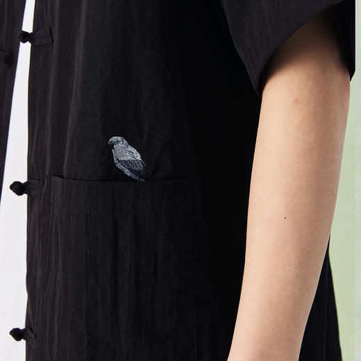 NPC潮牌新中式盘扣刺绣短袖衬衫男潮流中国风慵懒宽松NP44SH09 J 商品图2