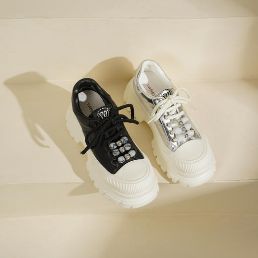 Westory2025年秋季厚底系带运动鞋板鞋休闲深口单鞋S25CM76471 商品图0