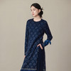 【林栖设计小店】(现货）美丽诺绵羊毛织上衣传统蓝印花纹宽松2025秋冬新款毛衣女1954018 商品缩略图1