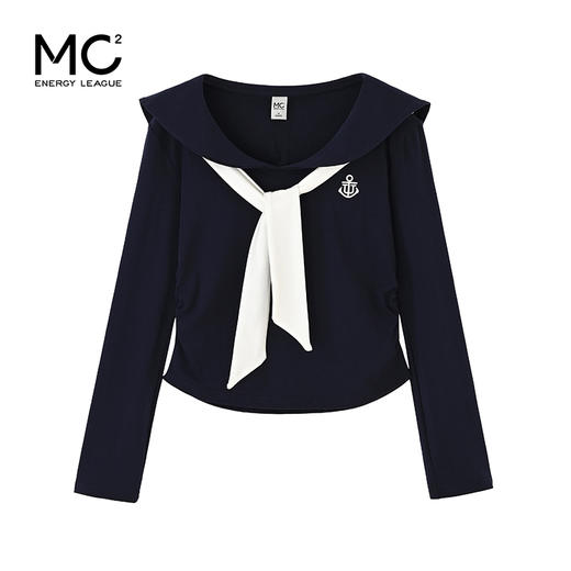 女装翻领配撞色领结T恤-34698T5232003 商品图0