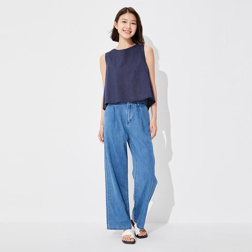 【门店同款】马恩MAXNEW2025夏季新款女薄款宽松阔腿天丝牛仔裤 商品图1