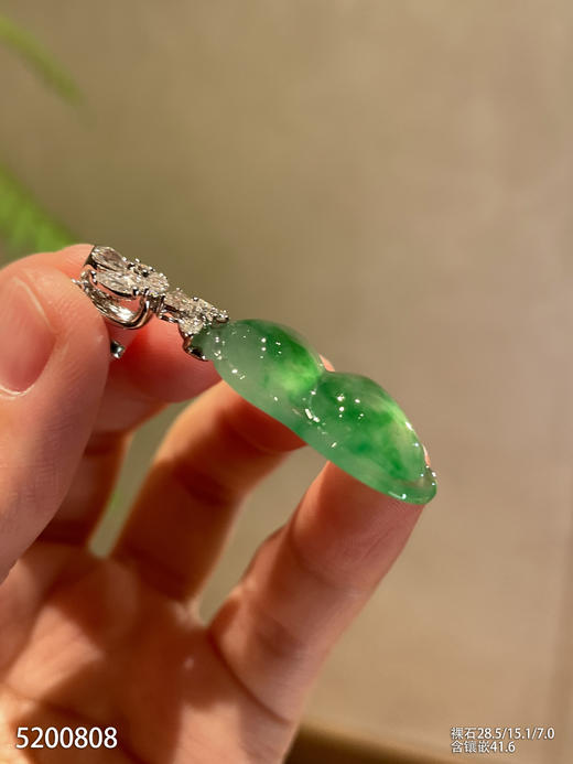高冰种飘翠福豆吊坠【5200808】具体价格微信咨询 商品图6
