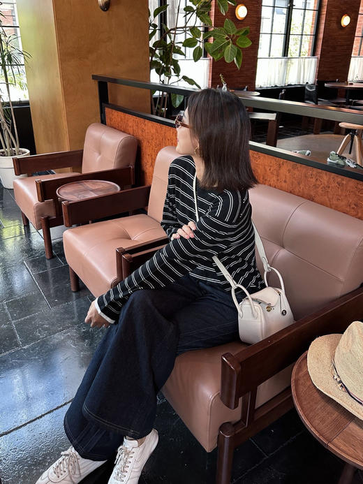 品牌订单新品桑蚕丝极细织羊毛条纹上衣 商品图10