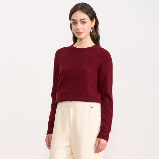 【羊毛针织衫】EITIE爱特爱时尚圆领宽松显瘦百搭2025秋季新款针织衫D2501903 商品图12