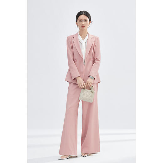 米思阳2026春季职业通勤风OL时尚套装修身西装外套阔腿西装裤两件套女4370 商品图4