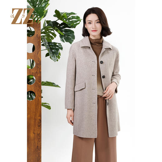 佐尔美秋冬新款复古简约气质100%绵羊毛双面呢中褛女M44SM08 商品图0