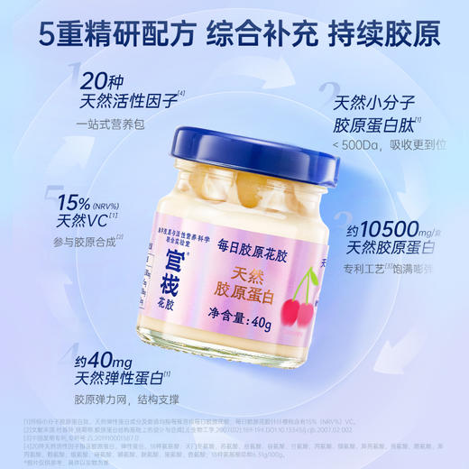 【京东南岗职场内购专享】官栈每日胶原花胶入门级滋补天然小分子胶原蛋白肽营养3口味（40g*7瓶） 商品图2