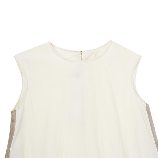 山也 郝 女装棉麻拼接无袖连衣裙 商品图1